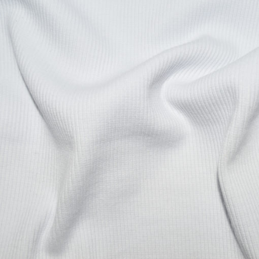 Tissu bord-cote coton-élasthanne blanc
