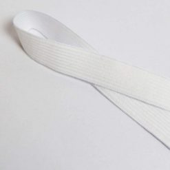 Ruban élastique blanc côtelé, largeur 15mm