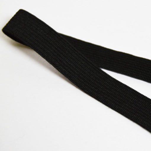 Ruban élastique noir côtelé, largeur 15mm