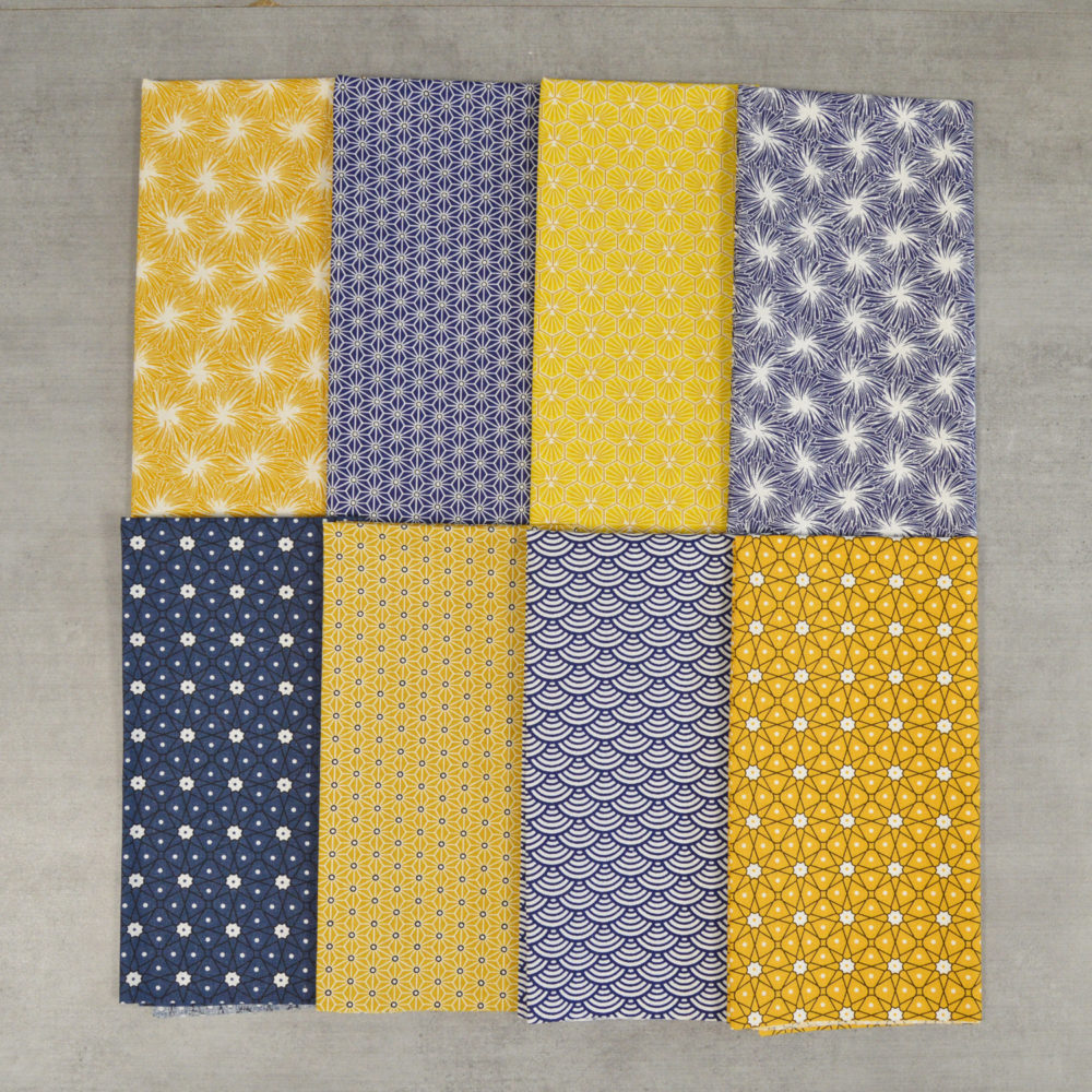 Lot de 8 coupons tissus coton de qualité - designers-factory