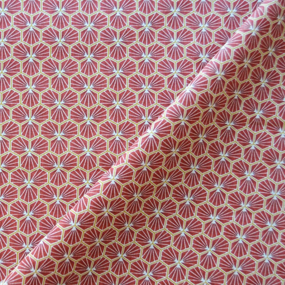 Tissu cretonne rouge 100% coton