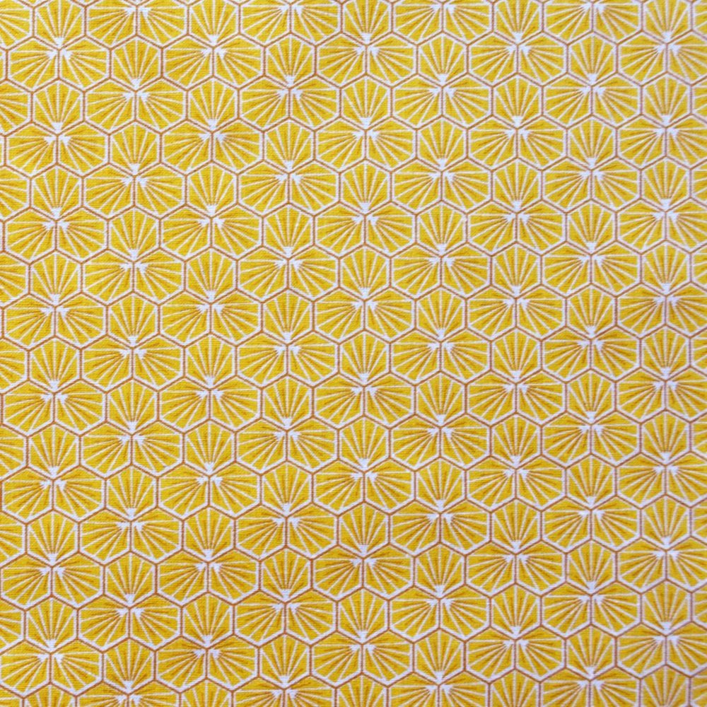 Tissu coton imprimé graphic jaune