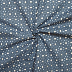 Tissu coton imprimé star bleu