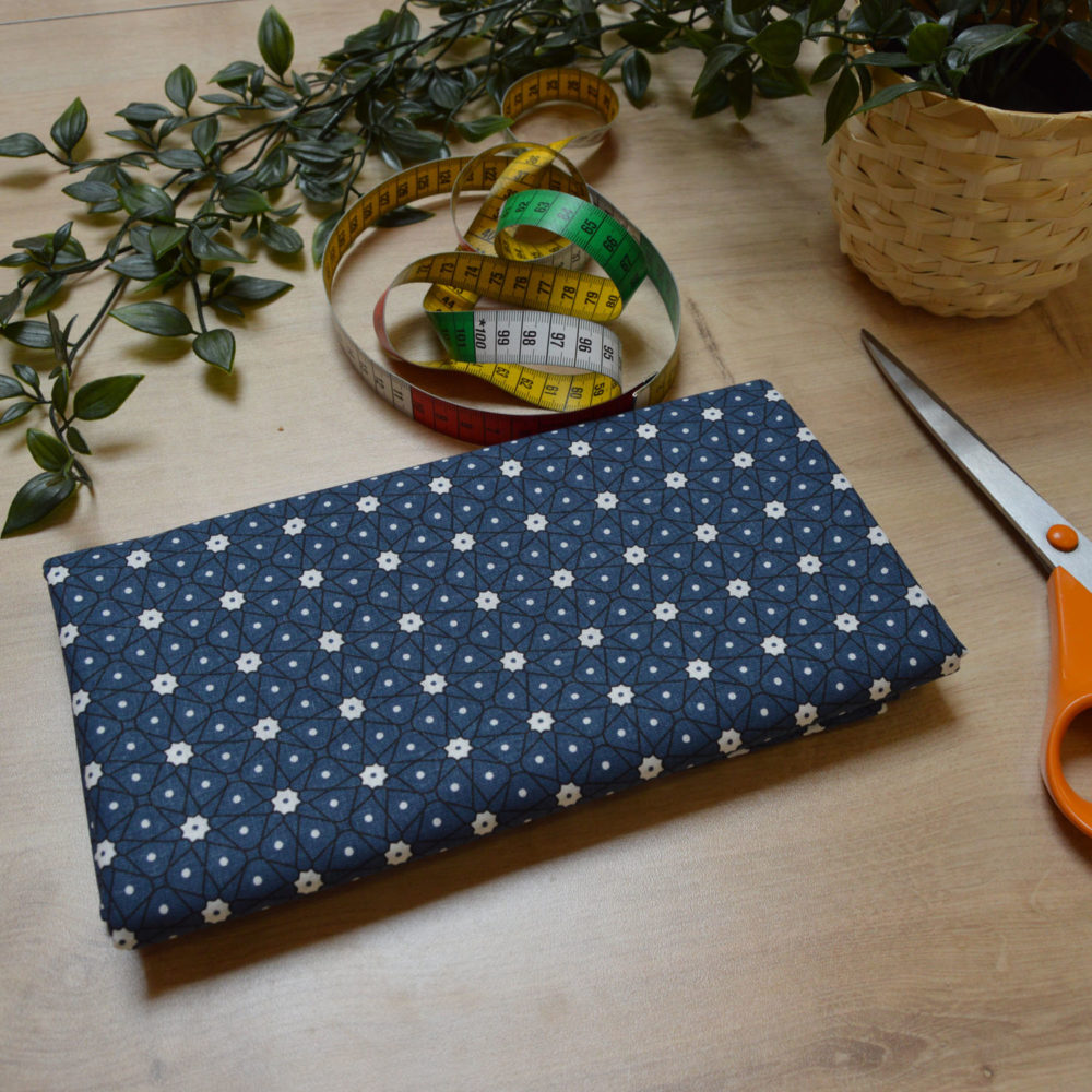 Tissu coton imprimé star bleu