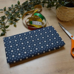 Tissu coton imprimé star bleu