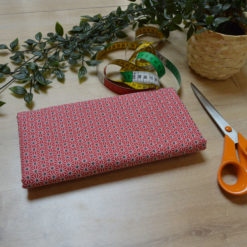 Tissu coton imprimé mozaic rouge