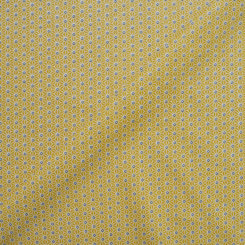 Tissu coton imprimé mozaic jaune