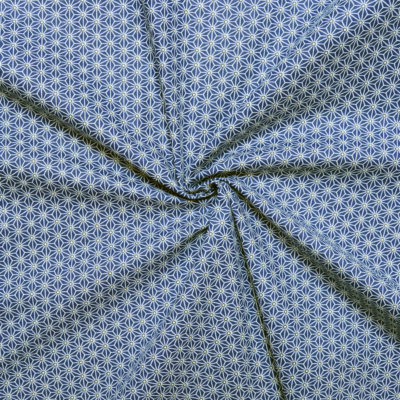 Tissu coton imprimé mozaic bleu