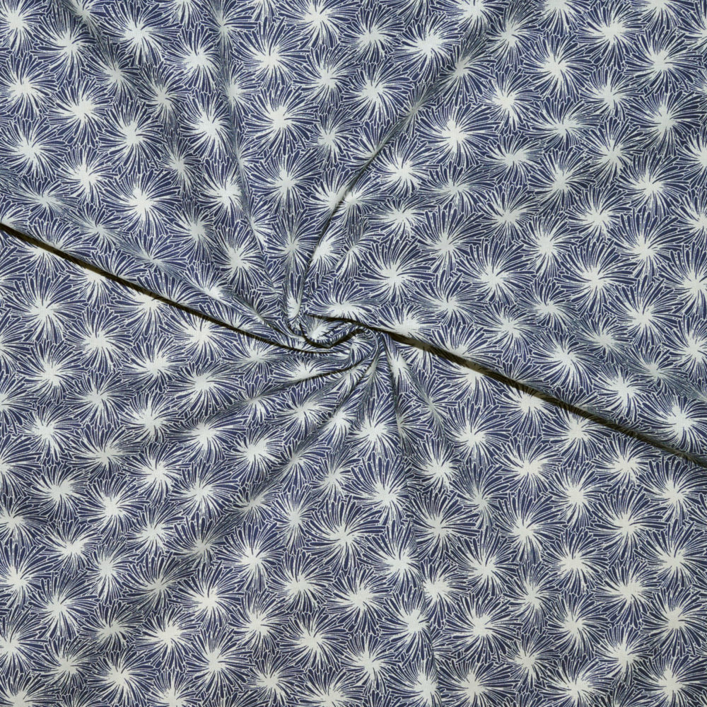 Tissu coton imprimé Daisy bleu