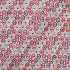 Tissu coton imprimé feather rouge