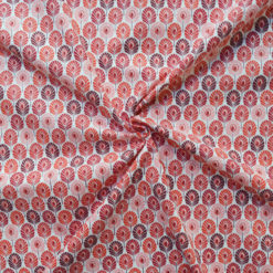 Tissu coton imprimé enfant plumes rouges