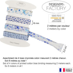 Lot biais coton imprimé
