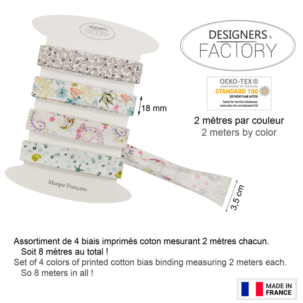 Biais coton imprimé - www.designers-factory.com