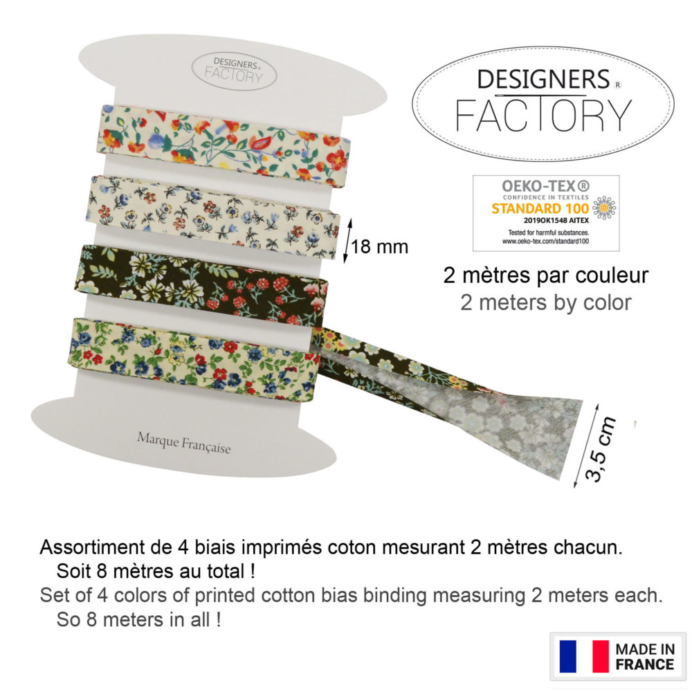 Biais coton imprimé - www.designers-factory.com