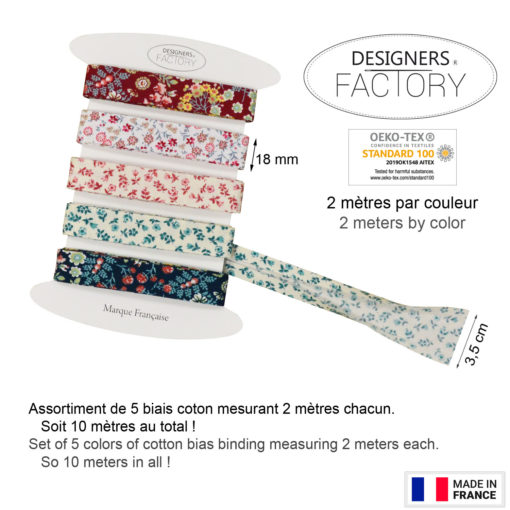 Biais coton imprimé - www.designers-factory.com