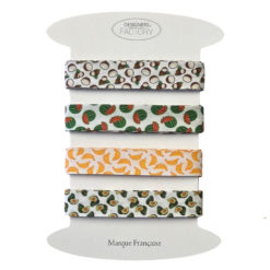 Set of 4 printed cotton Bias - 2 meters per color (Set C)