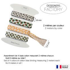 Alternative view of Set of 4 printed cotton Bias - 2 meters per color (Set C)