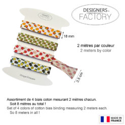 Alternative view of Set of 4 printed cotton Bias - 2 meters per color (Set F)