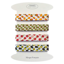 Set of 4 printed cotton Bias - 2 meters per color (Set F)