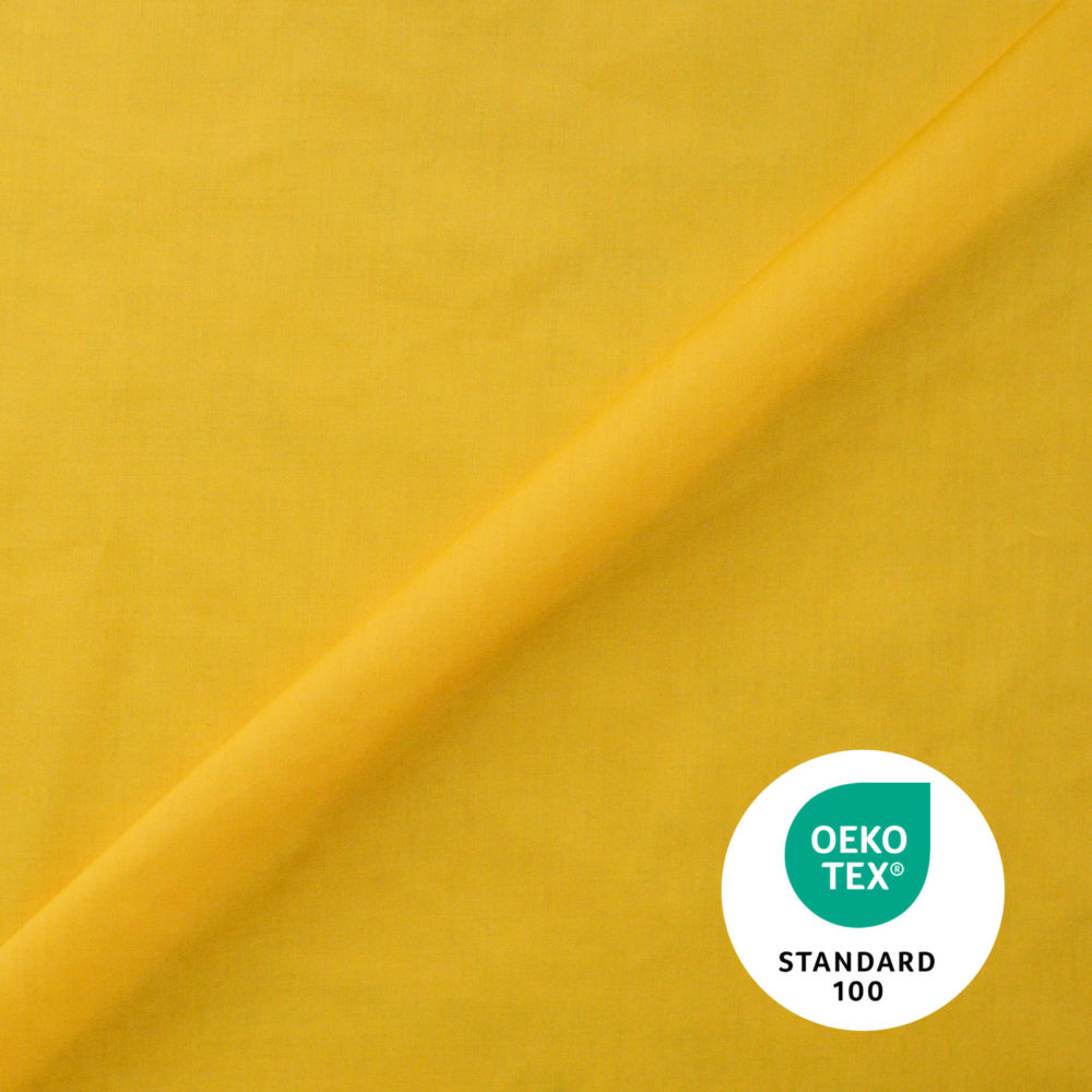 Tissu popeline de coton jaune curry – Image 2