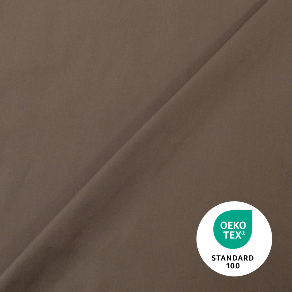 Taupe cotton poplin fabric - sold by piece - Image 2